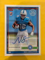 2026 Topps Football Nick Singleton 1991 Topps Football Rookie Autograph #91FRA-NS
