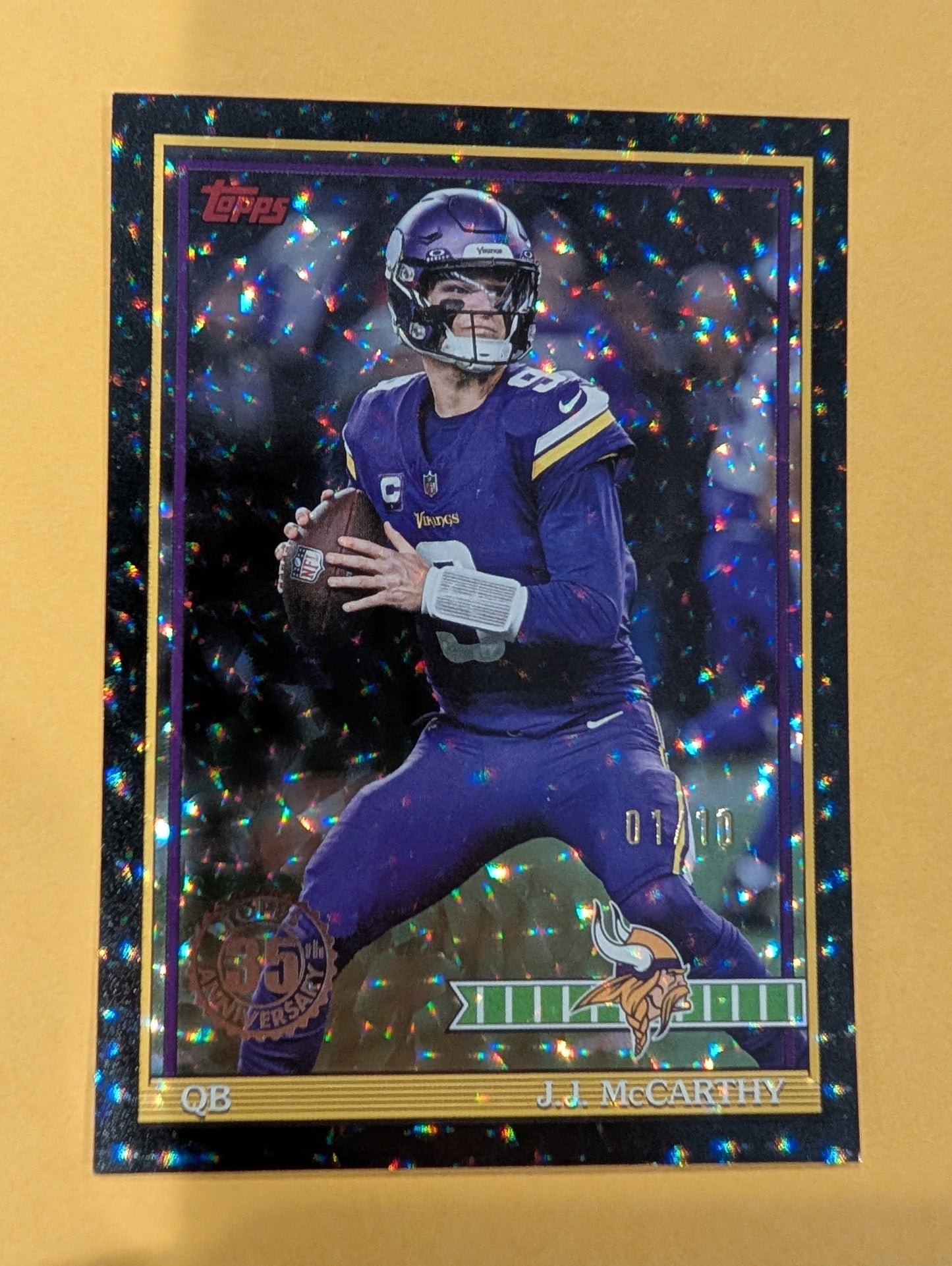 2026 Topps Football JJ McCarthy Vikings 1991 Black Crackle SSP /10 #91TF-41