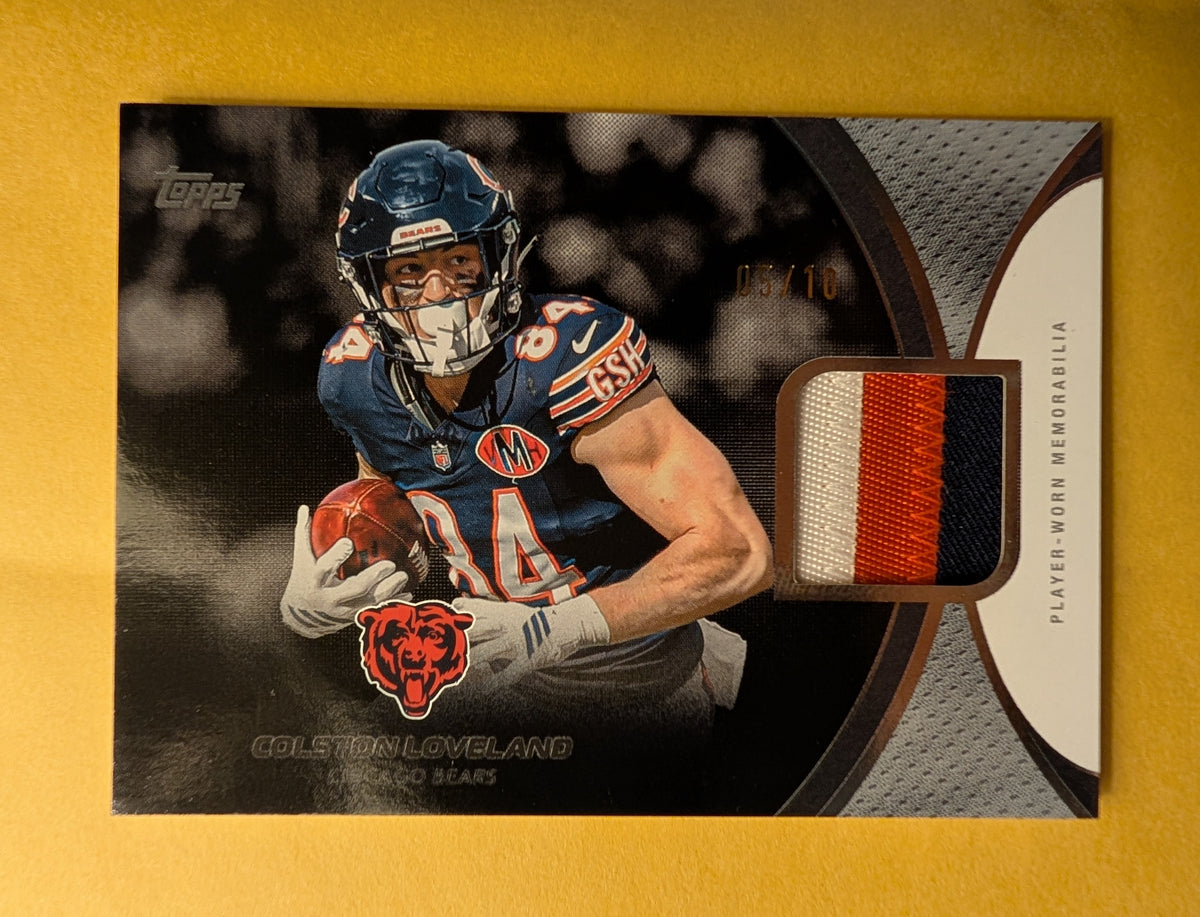2026 Topps Football Colston Loveland Bears Patch Relic Black SSP /10 #NFLM-CL