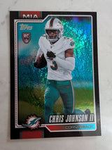 2026 Topps Football Chris Johnson II Dolphins Black Sparkle Foil SSP /10 RC #356