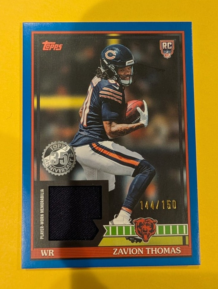 2026 Topps Football Zavion Thomas 1991 Topps Rookie Relic Blue /150 #91RR-ZT