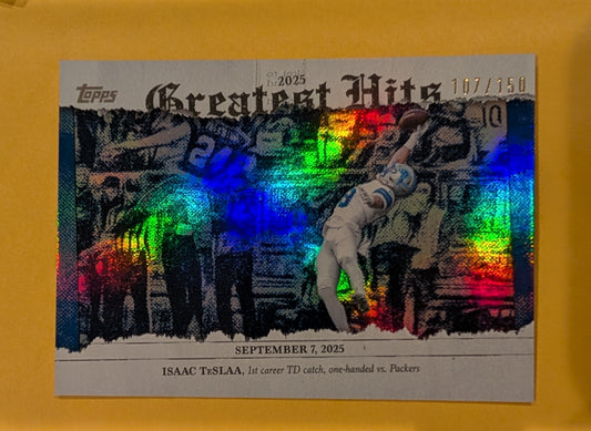 2026 Topps Football Isaac TeSlaa Lions Greatest Hits Blue SP /150 #25GH-IT