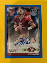 2026 Topps Football Jeff Garcia 49ers 1991 Autograph SP Blue /150 #91AC-JGA
