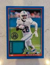 2026 Topps Football De'Von Achane Dolphins 1991 Relic Blue SP /150 #91TFR-DA