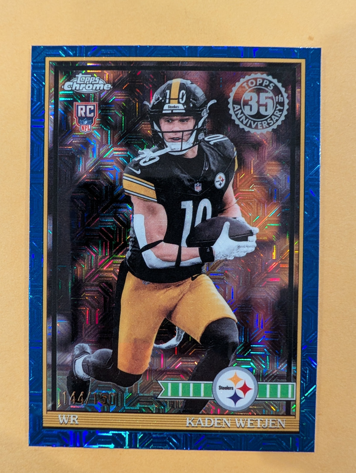 2026 Topps Football Kaden Wetjen Steelers 1991 Chrome Blue SP /150 RC #91TRC-37