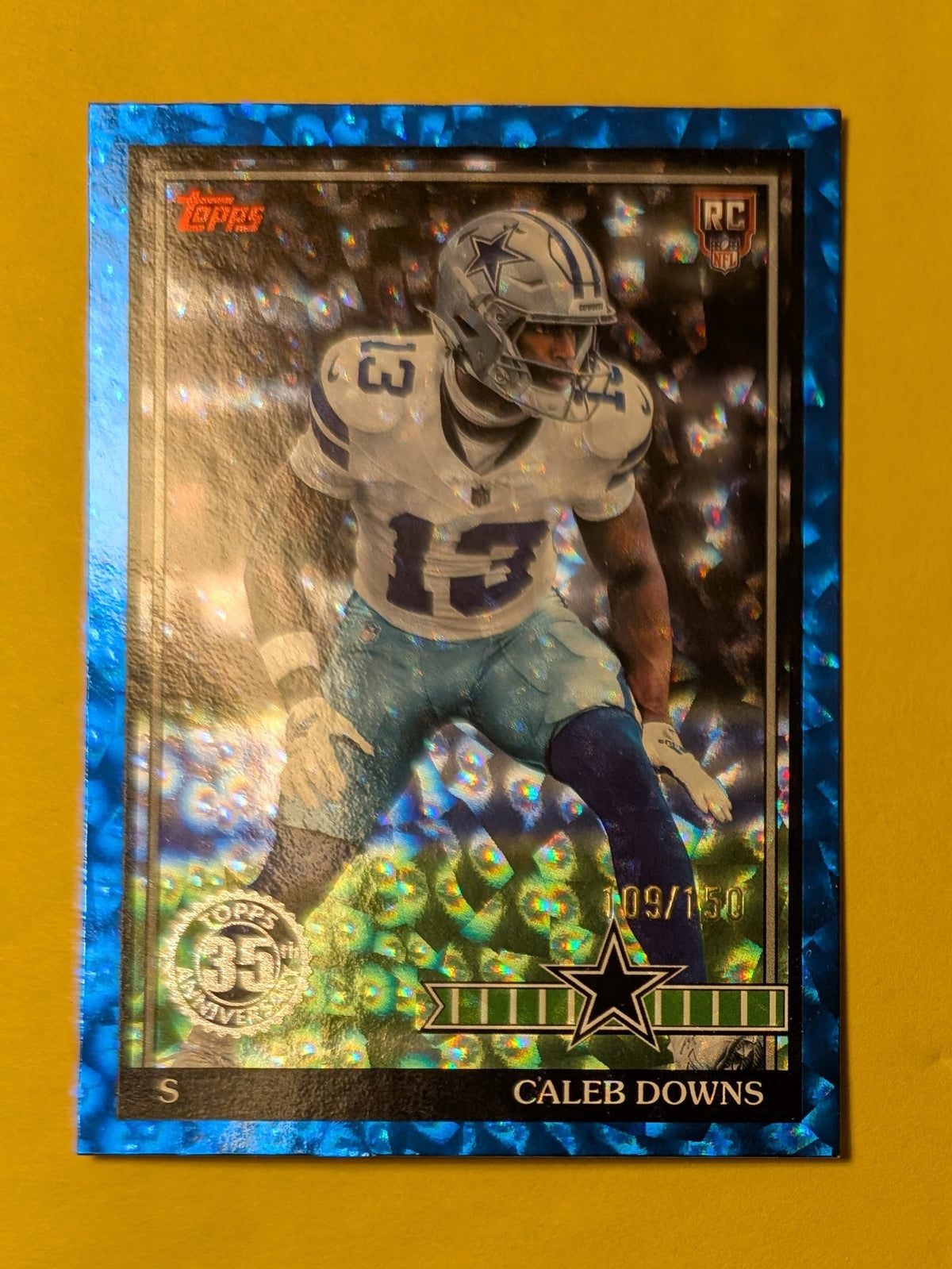 2026 Topps Football Caleb Downs Cowboys 1991 Chrome Blue SP /150 RC #91TRC-49