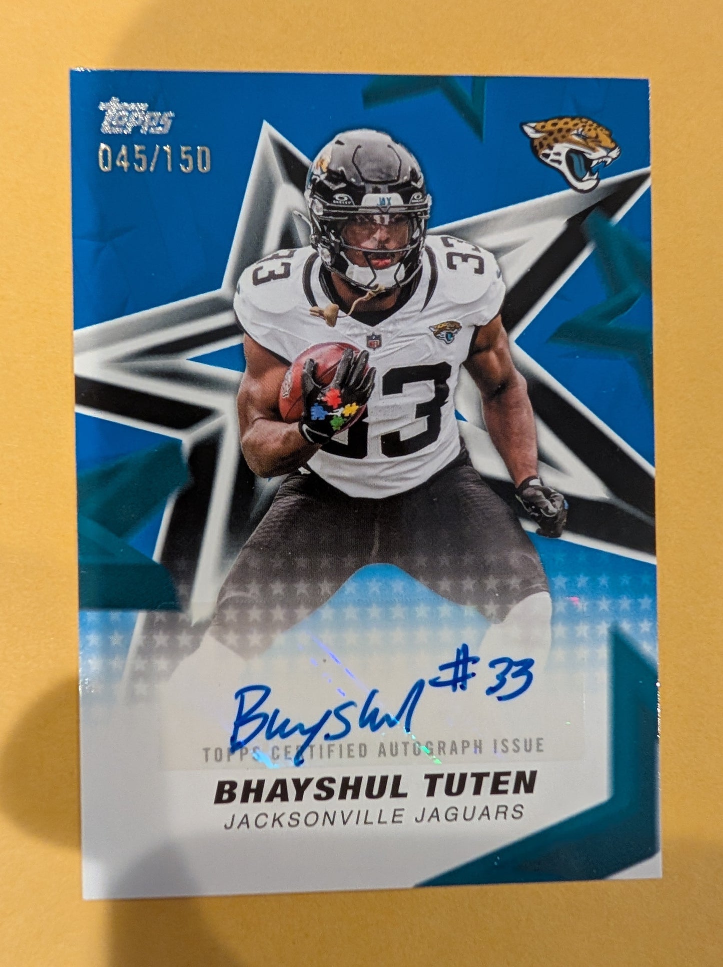 2026 Topps Football Bhayshul Tuten Jaguars Stars Auto Blue SP /150 #NFLSA-BT