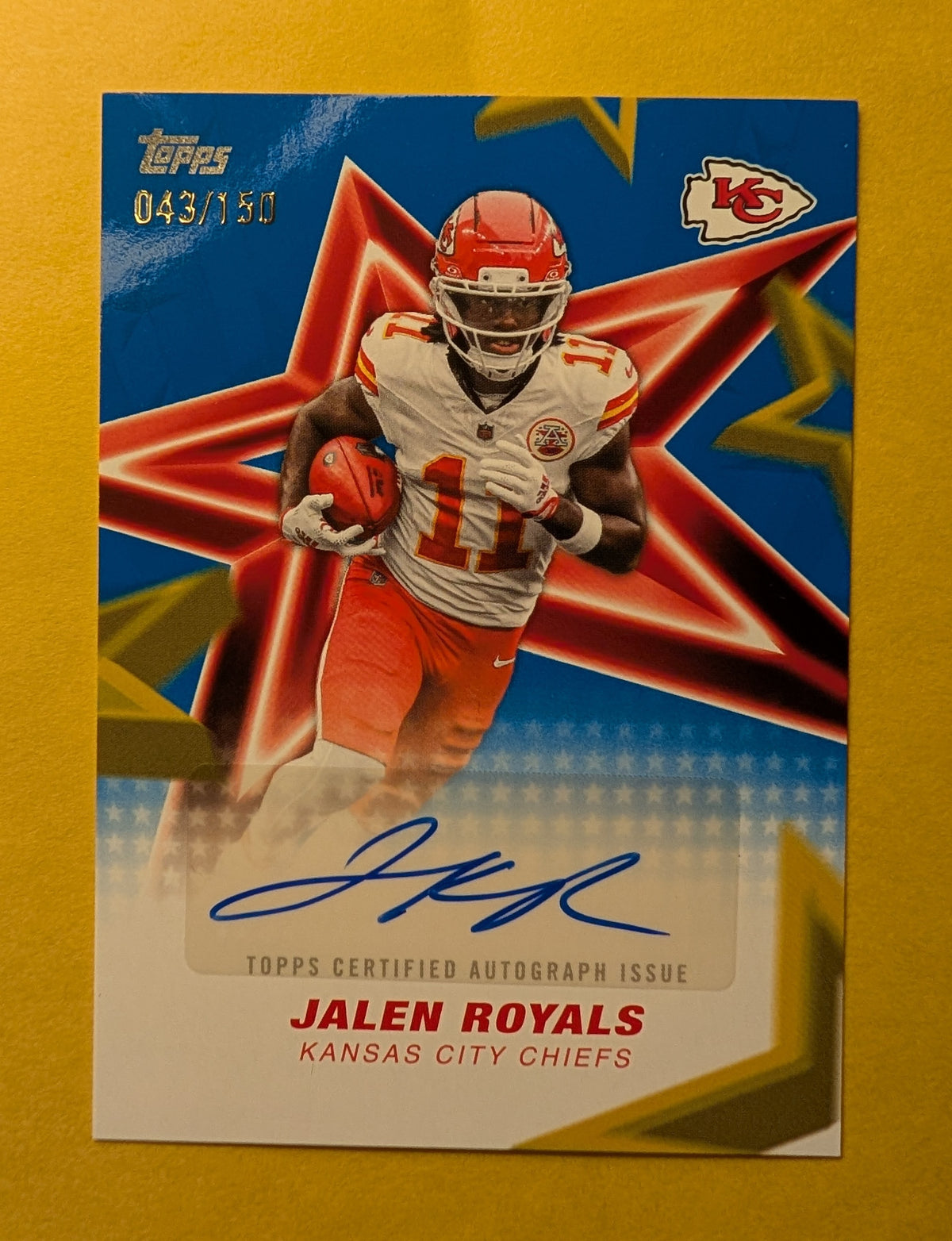 2026 Topps Football Jalen Royals Chiefs NFL Stars Auto Blue SP /150 #NFLSA-JRO