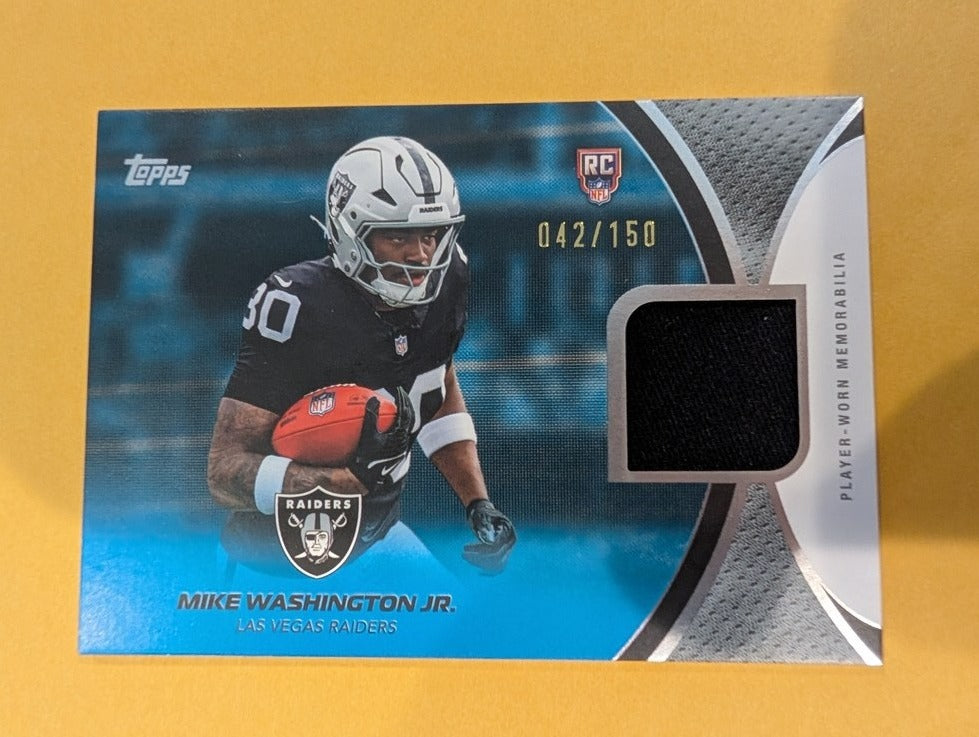 2026 Topps Football Mike Washington Jr Raiders Material Relic Blue SP /150 RC