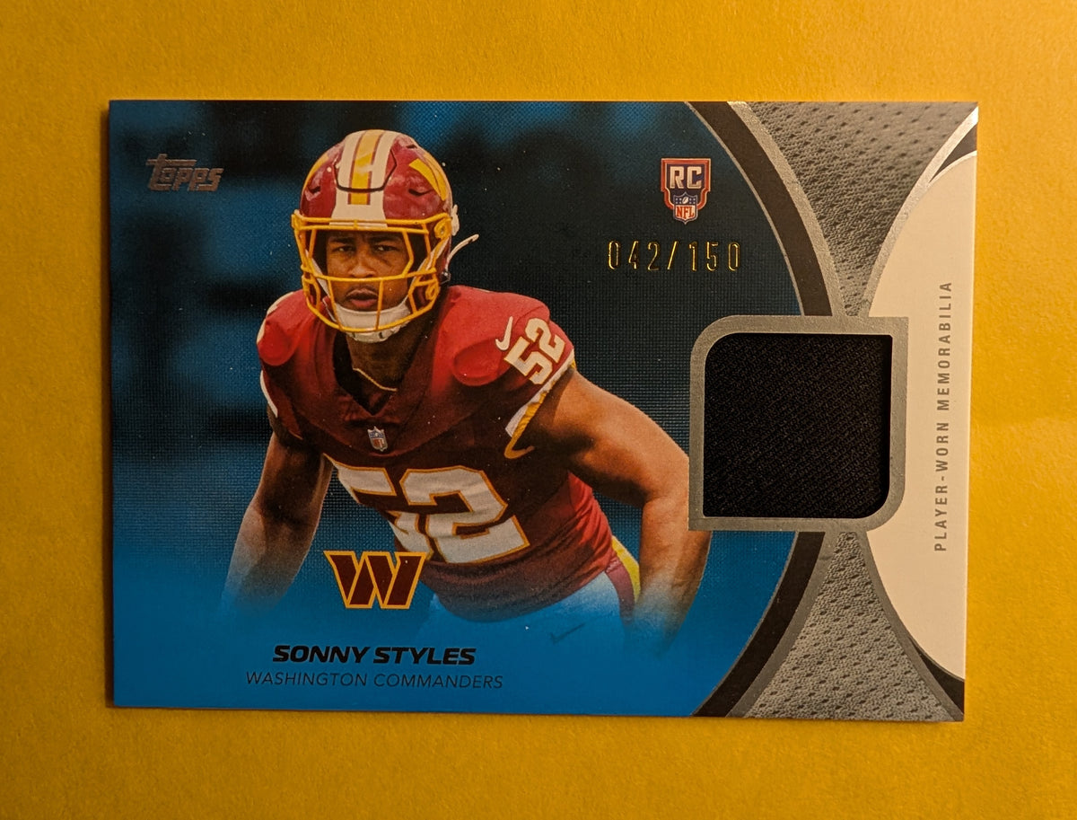 2026 Topps Football Sonny Styles Commanders Material Relic Blue SP /150 #RMC-SS