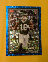 2026 Topps Football Kenyon Sadiq Jets 1991 Rookies Blue Crackle SP /150 RC