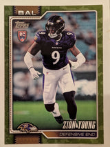 2026 Topps Football Zion Young Ravens Camo SSP /25 RC #360