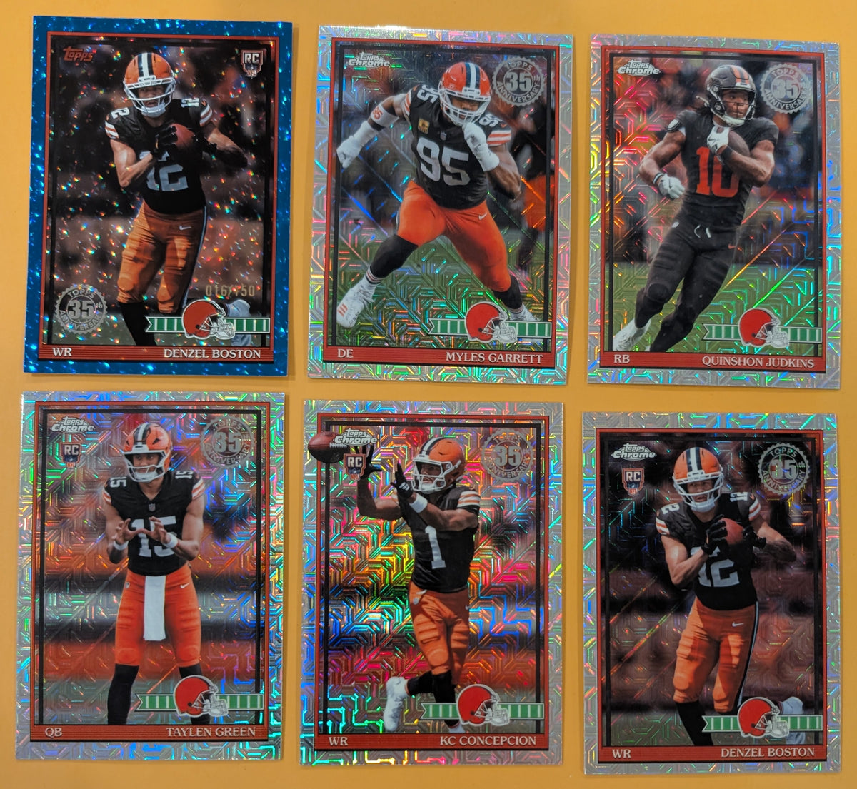 2026 Topps Football Browns 6 Card Chrome Lot - Myles Garrett, Quinshon Judkins