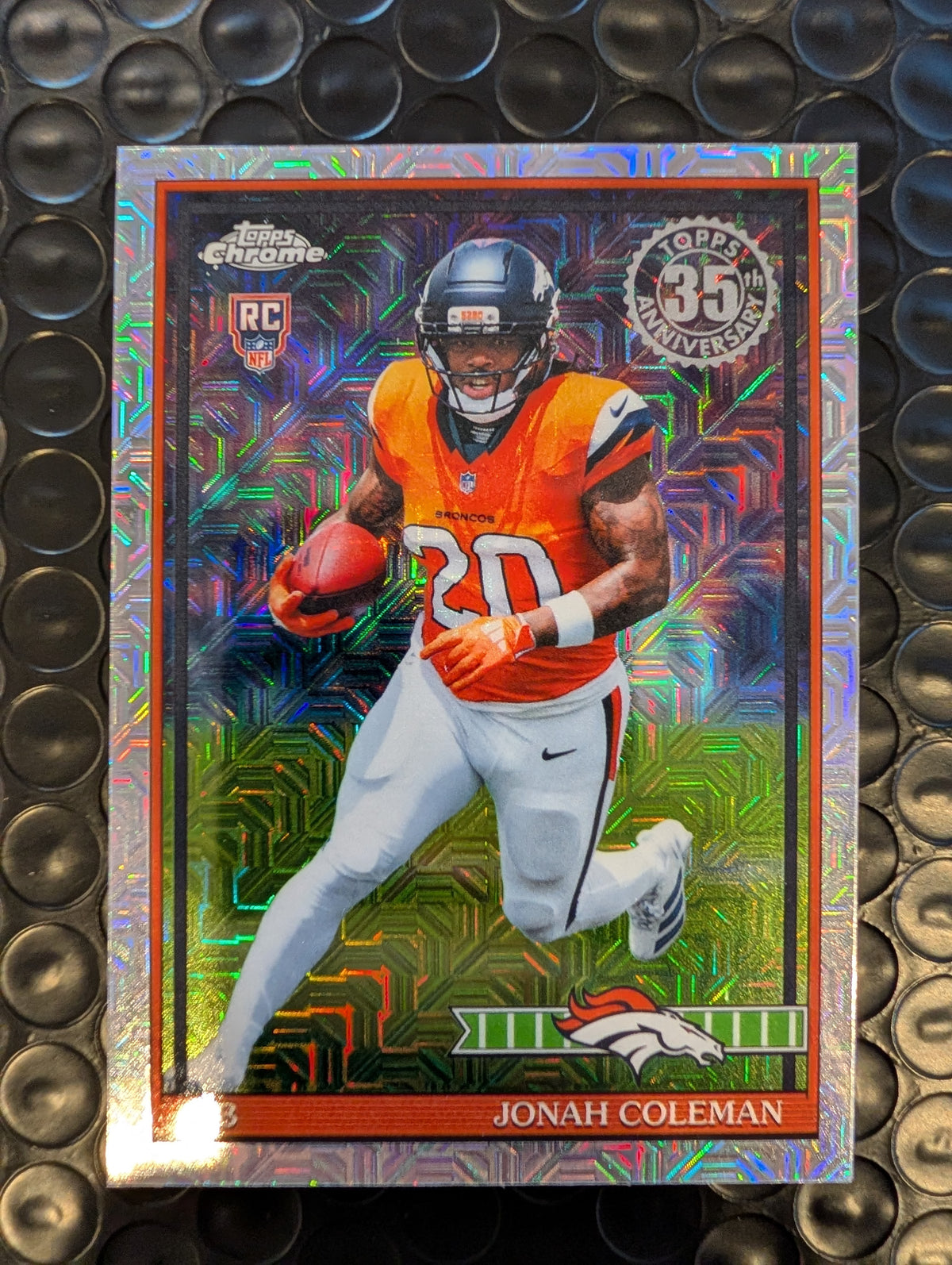 2026 Topps Football Jonah Coleman Broncos 1991 Chrome Mojo Refractor RC