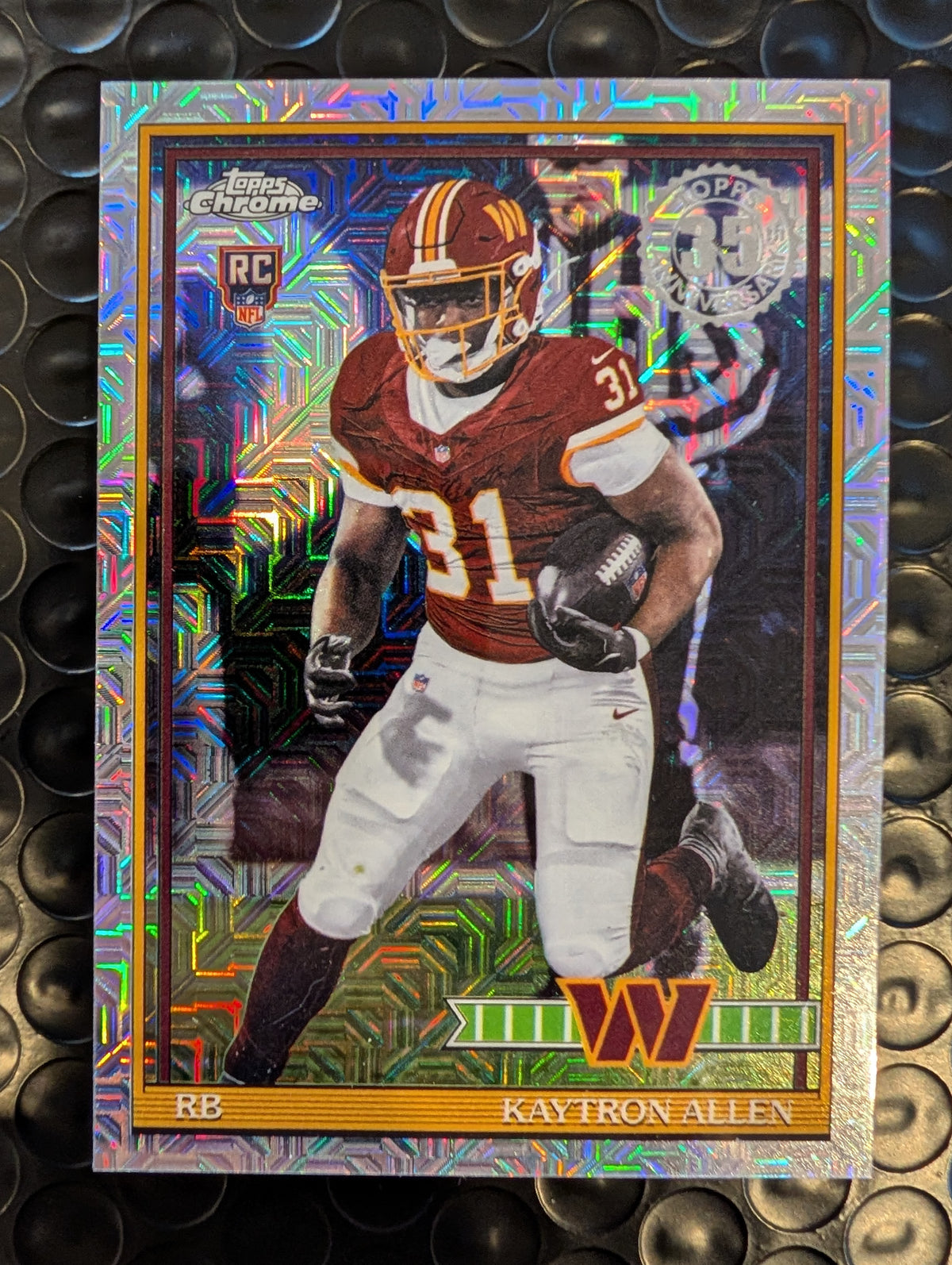 2026 Topps Football Kaytron Allen Commanders 1991 Chrome Mojo Refractor RC