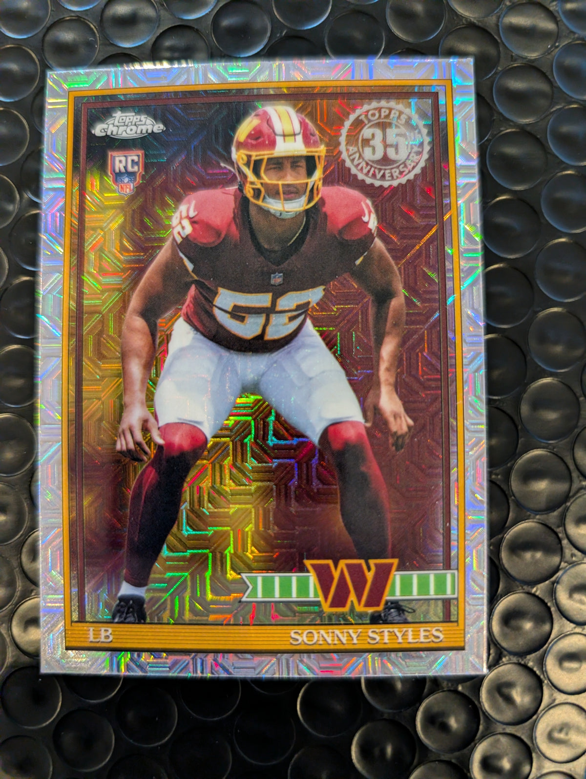 2026 Topps Football Sonny Styles Commanders 1991 Chrome Mojo Refractor RC