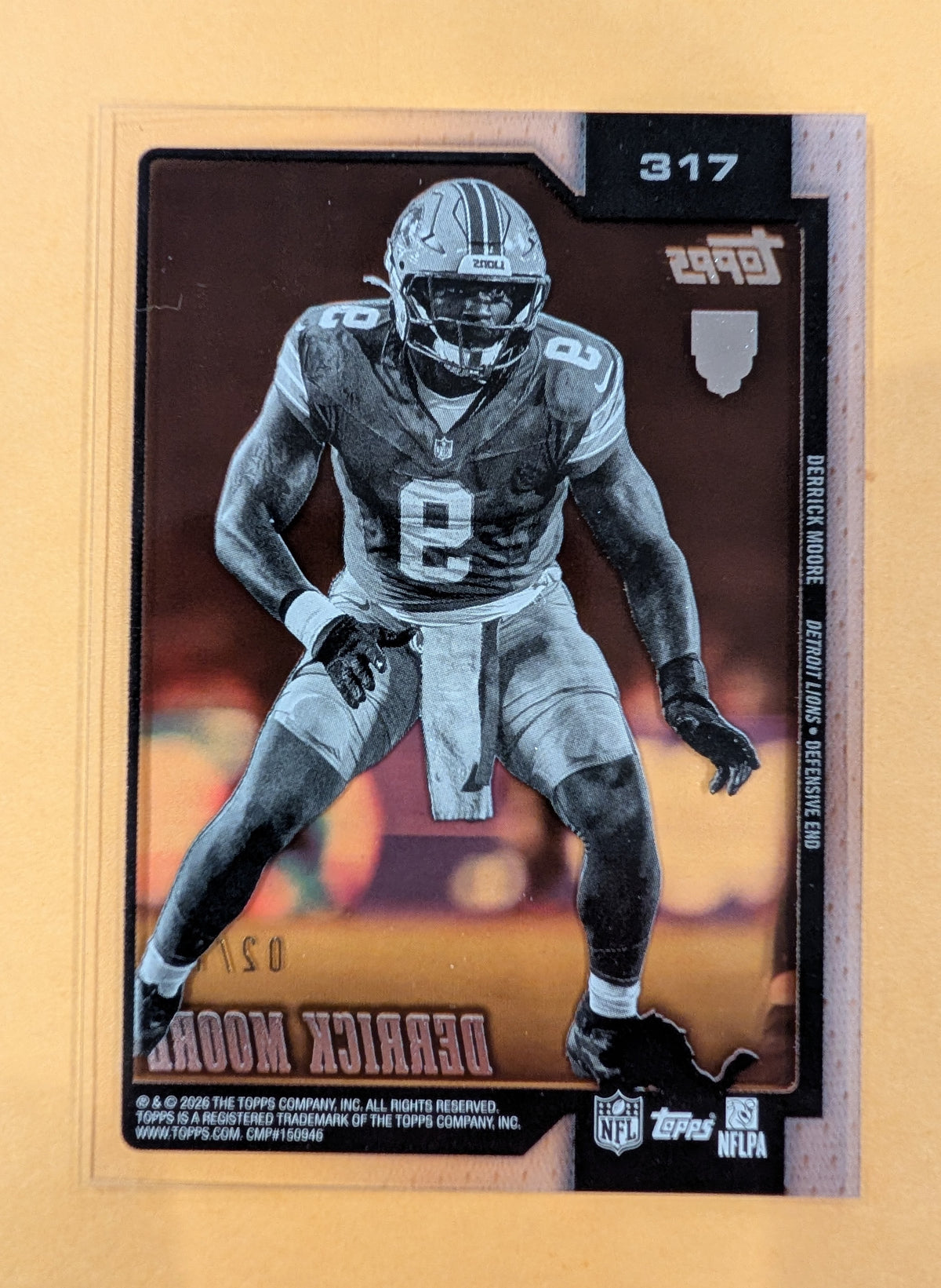 2026 Topps Football Derrick Moore Lions Clear Variation SSP /10 RC #317