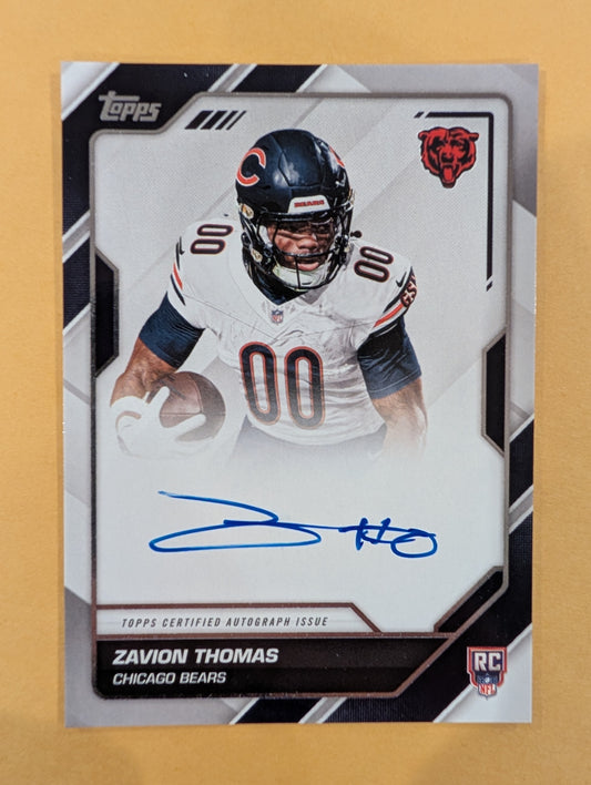 2026 Topps Football Zavion Thomas Bears Flagship First Signatures RC #FFS-ZTH