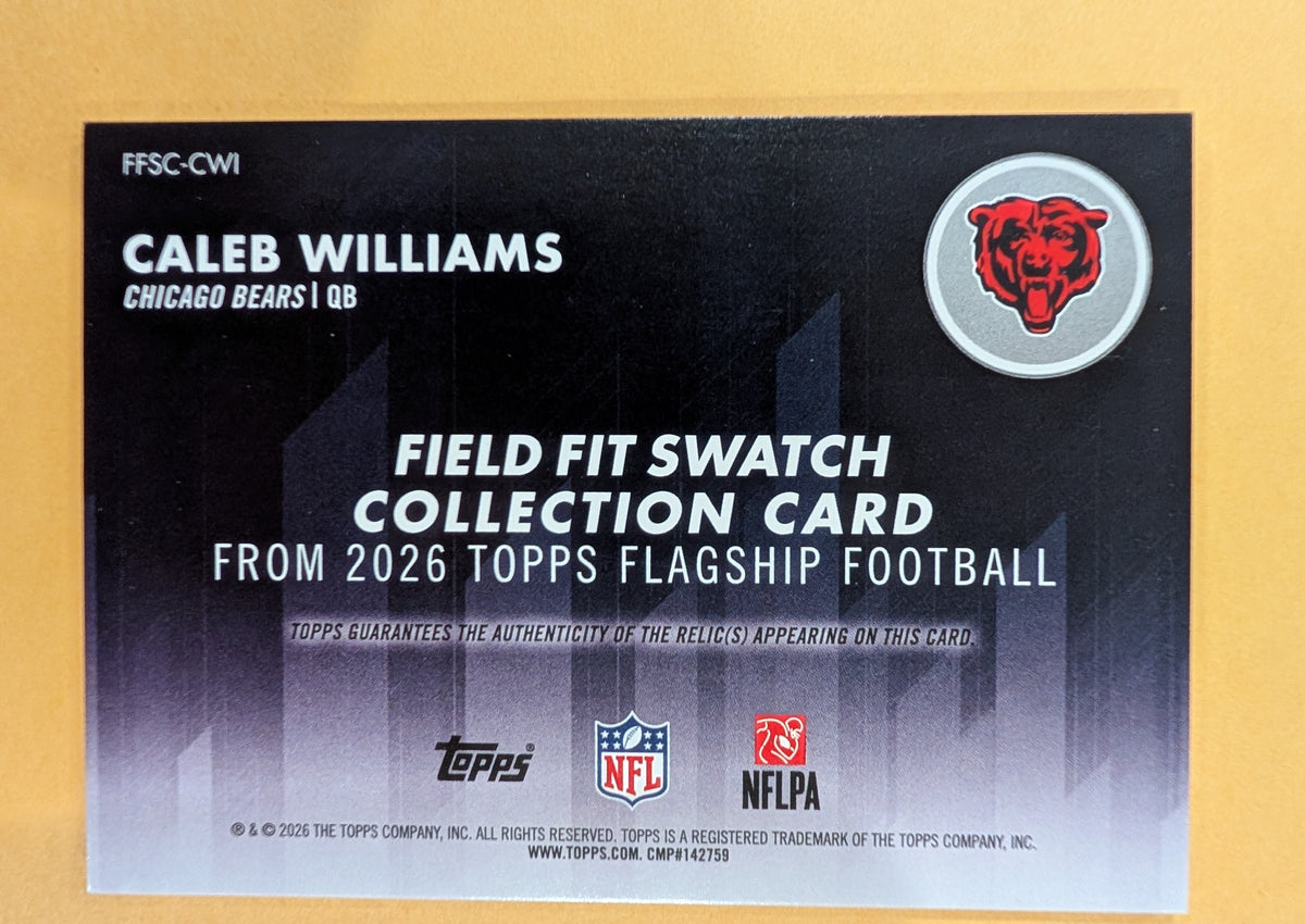 2026 Topps Football Caleb Williams Bears Field Fit Swatch Relic #FFSC-CWI