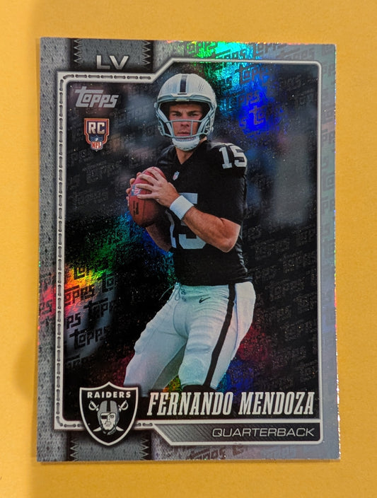 2026 Topps Football Fernando Mendoza Raiders Topps Foilboard Foil RC #301