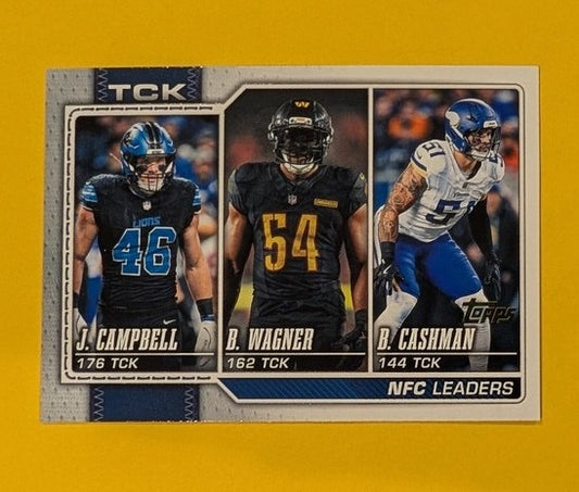 2026 Topps Football NFC Tackles Leaders Golden Mirror SSP #289 Campbell Wagner Cashman