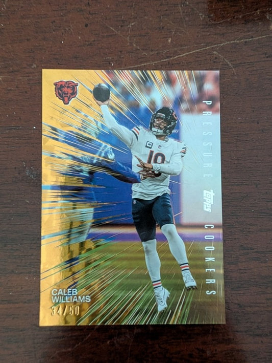2026 Topps Football Caleb Williams Chicago Bears Pressure Cookers SP Gold /50