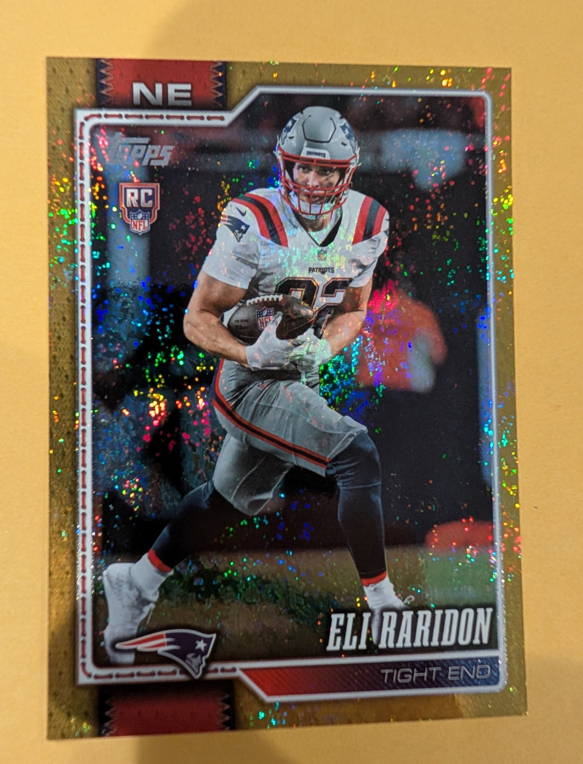 2026 Topps Football Eli Raridon New England Patriots Gold SP /50 RC #369