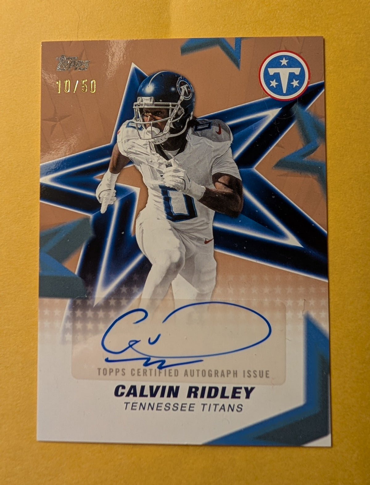 2026 Topps Football Calvin Ridley Titans NFL Stars Auto Gold SP /50 #NFLSA-CR
