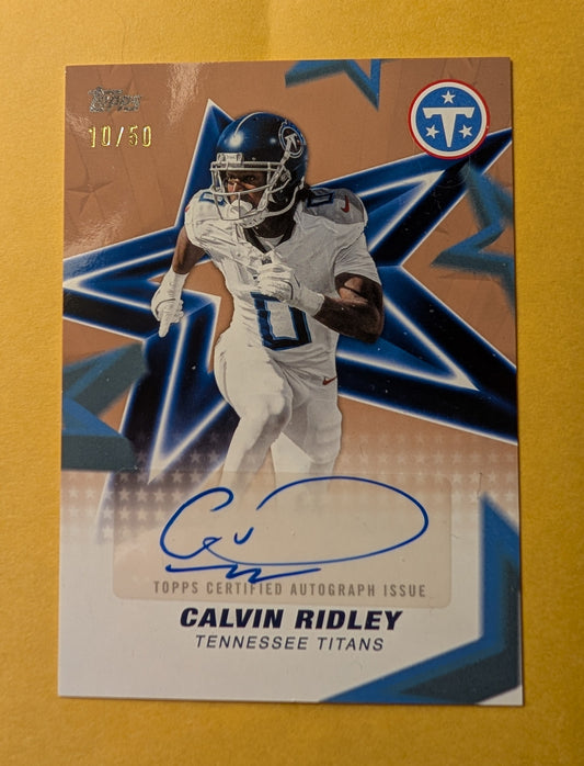 2026 Topps Football Calvin Ridley Titans NFL Stars Auto Gold SP /50 #NFLSA-CR