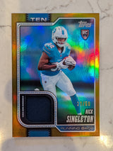 2026 Topps Football Nick Singleton Titans Rookie Real One Relic Gold SP /50