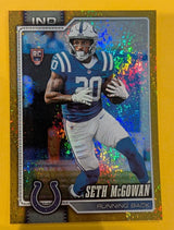 2026 Topps Football Seth McGowan Indianapolis Colts Gold Sparkle SP /50 RC #388