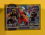 2026 Topps Football NFC Receptions Leaders Gold Speckle /50 #283 Nacua McBride Smith-Njigba