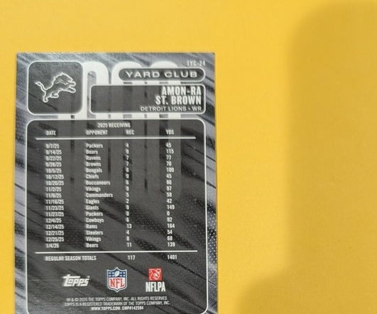 2026 Topps Football Amon-Ra St. Brown 1000 Yard Club Case Hit SSP Green /99 #1YC-24