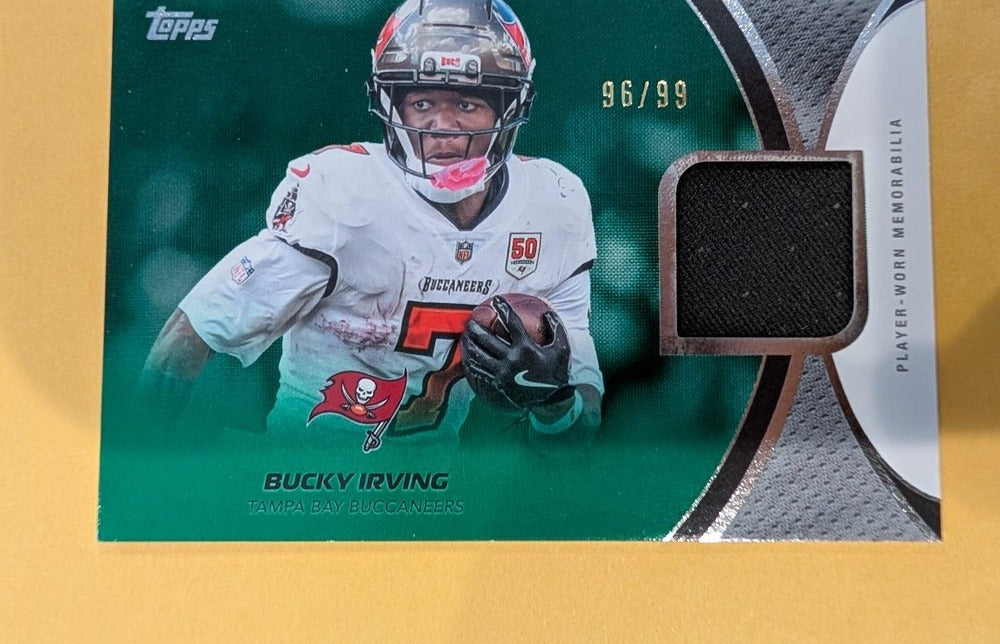 2026 Topps Football Bucky Irving Buccaneers NFL Material Relic Green SP /99