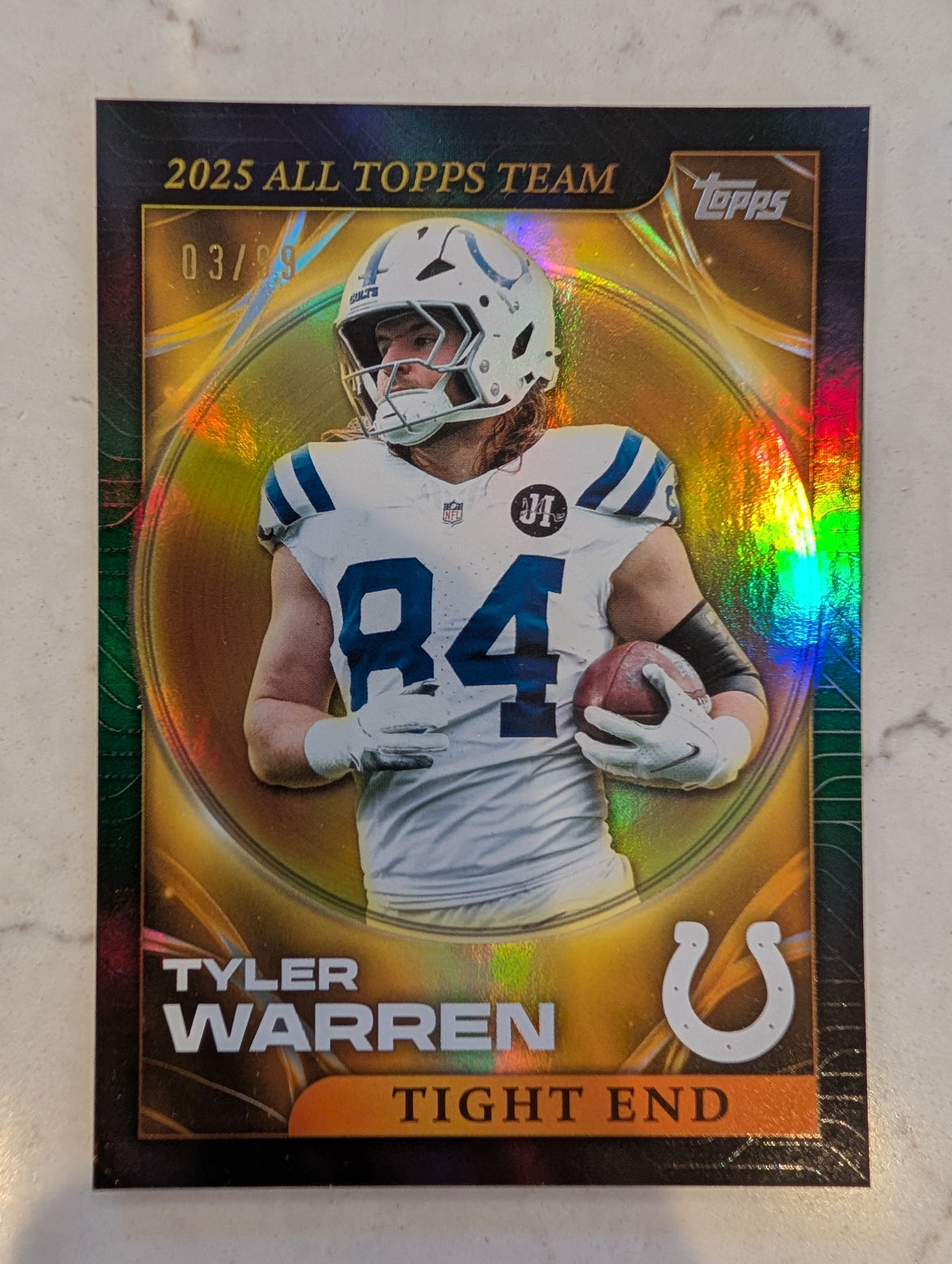 2026 Topps Football Tyler Warren Colts All Topps Team Green SP /99 #25ATT-2