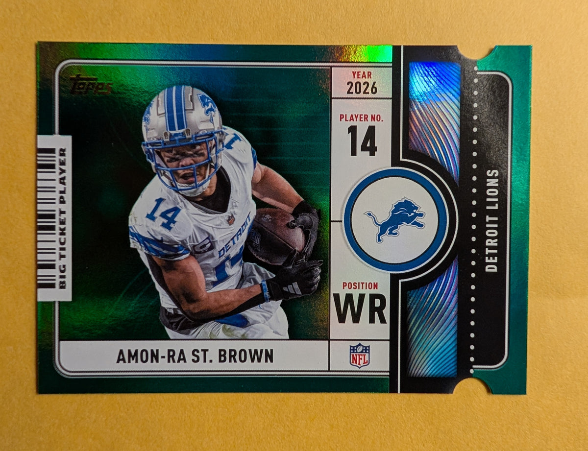2026 Topps Football Amon-Ra St. Brown Lions Big Ticket Players Green SP /99