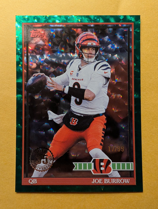 2026 Topps Football Joe Burrow Cincinnati Bengals Green Crackle SP /99 #40