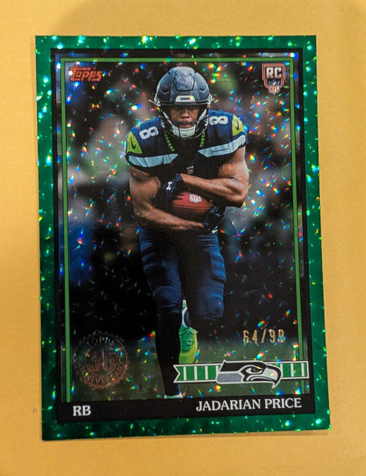 2026 Topps Football Jadarian Price Seahawks 1991 Green Crackle SP /99 #91TR-10