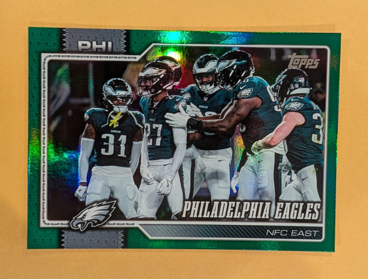 2026 Topps Football Philadelphia Eagles Team Card Green Diamante SP /99 #276
