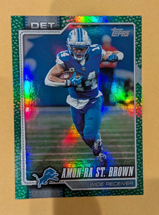 2026 Topps Football Amon-Ra St. Brown Lions Green Football SP /99 #66