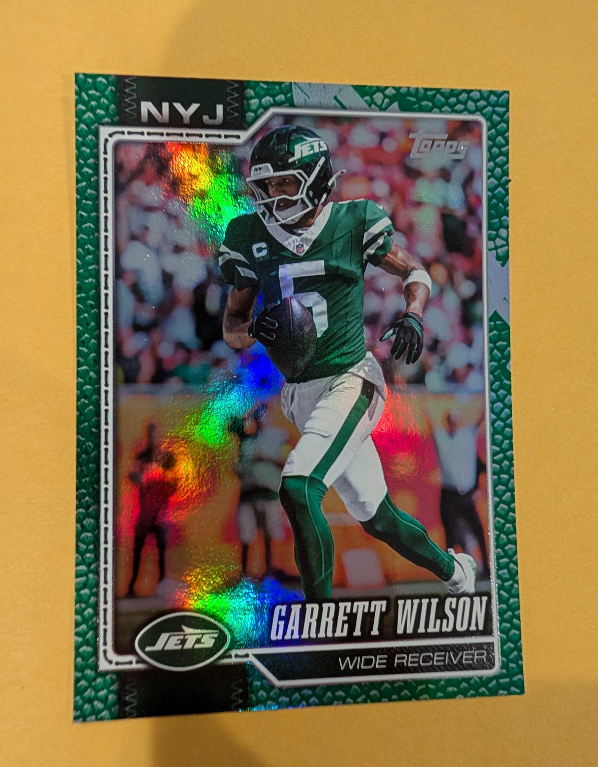 2026 Topps Football Garrett Wilson Jets Green Leather SP /99 #159
