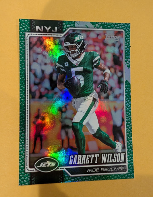 2026 Topps Football Garrett Wilson Jets Green Leather SP /99 #159