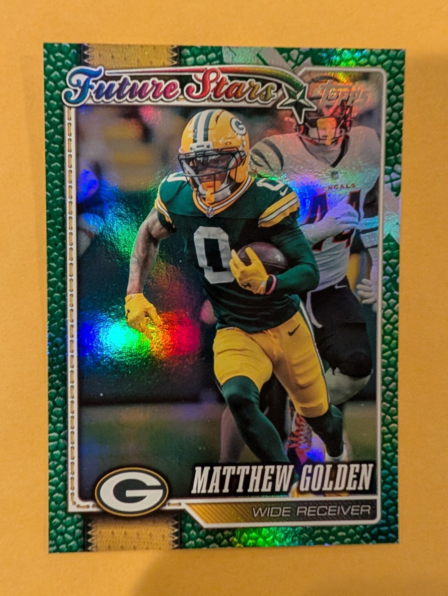 2026 Topps Football Matthew Golden Packers Green Leather Foil SP /99 #263