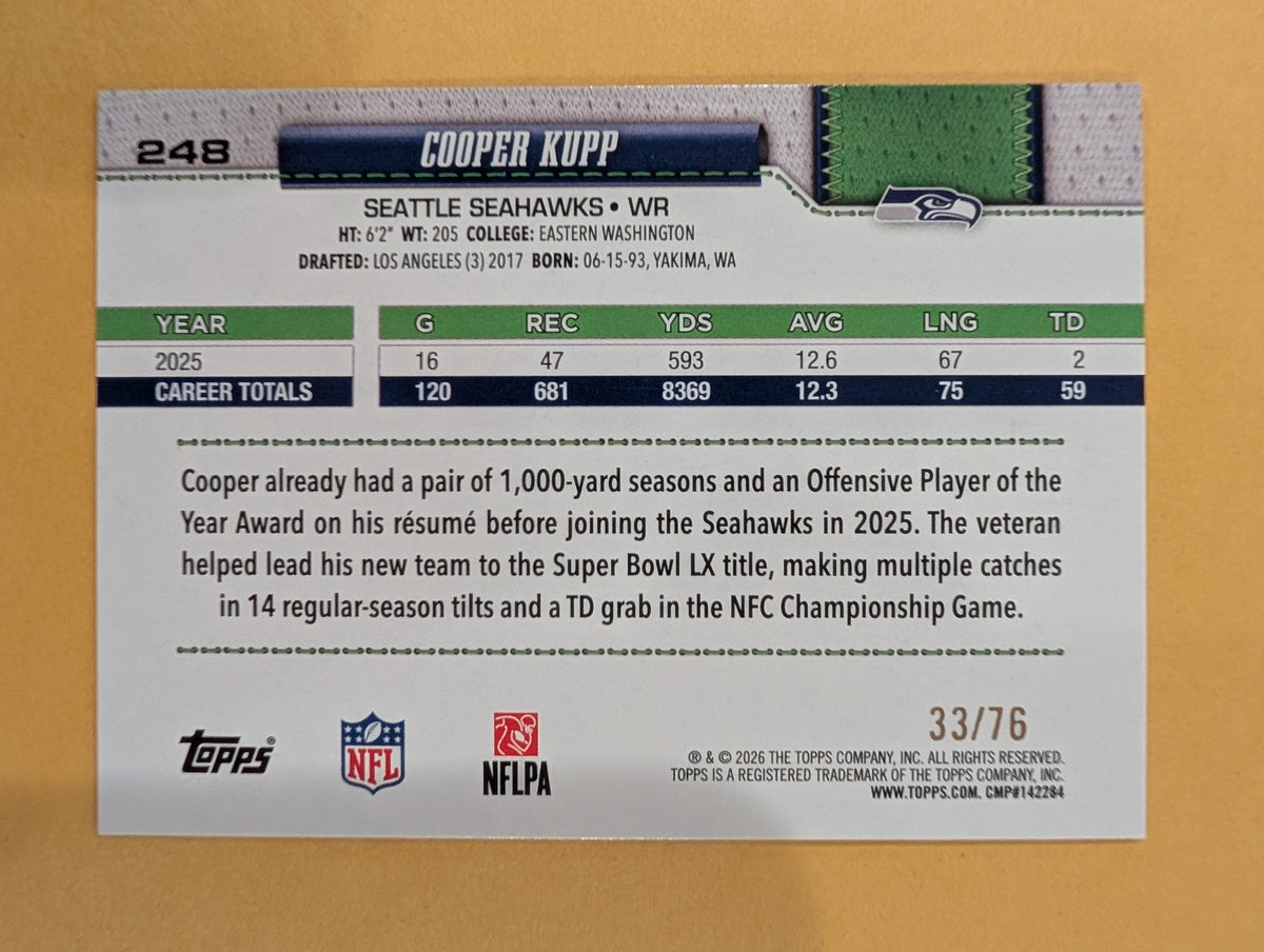 2026 Topps Football Cooper Kupp Seahawks Independence Day SP /76 #248