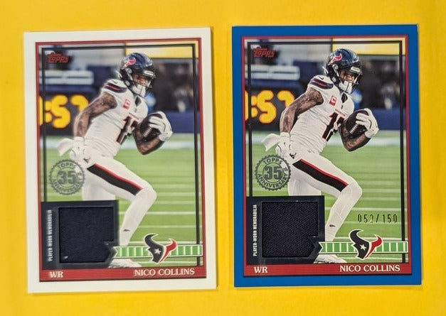 2026 Topps Football Nico Collins Texans 1991 Relic 2-Card Lot Blue SP /150