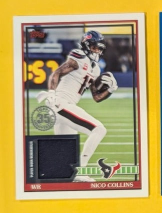 2026 Topps Football Nico Collins Texans 1991 Relic 2-Card Lot Blue SP /150