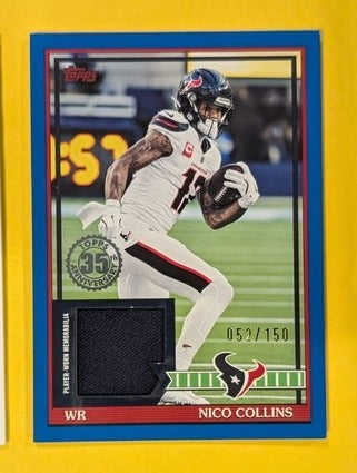 2026 Topps Football Nico Collins Texans 1991 Relic 2-Card Lot Blue SP /150