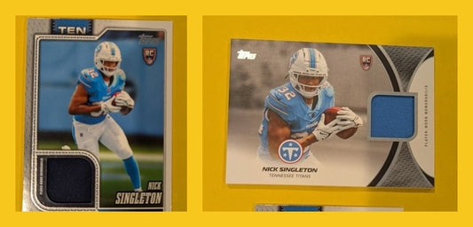 2026 Topps Football Nick Singleton Titans Rookie Relic 2-Card Lot RC #RMC-NS