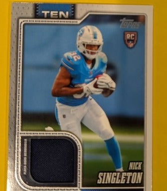 2026 Topps Football Nick Singleton Titans Rookie Relic 2-Card Lot RC #RMC-NS