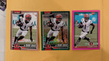 2026 Topps Football Ja'Marr Chase Bengals 3 Card Lot Pink /1000 Leather #43
